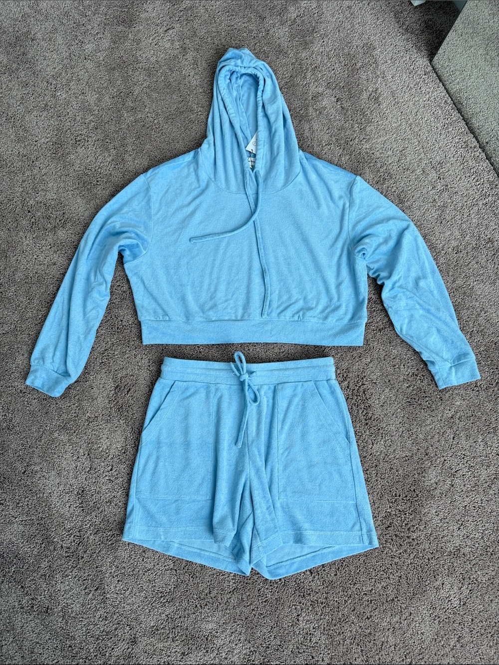 Terrycloth Hoodie and Shorts Set